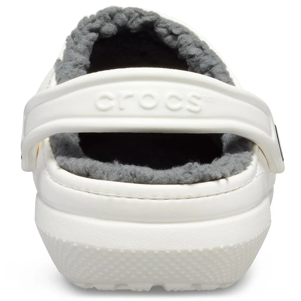 Crocs Classic 203591-10M Clogs Men's 13M White Fuzzy Lined Comfort Shoes JAX2141